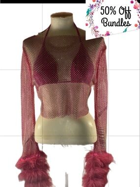 Hot Pink Festival Mesh Top
